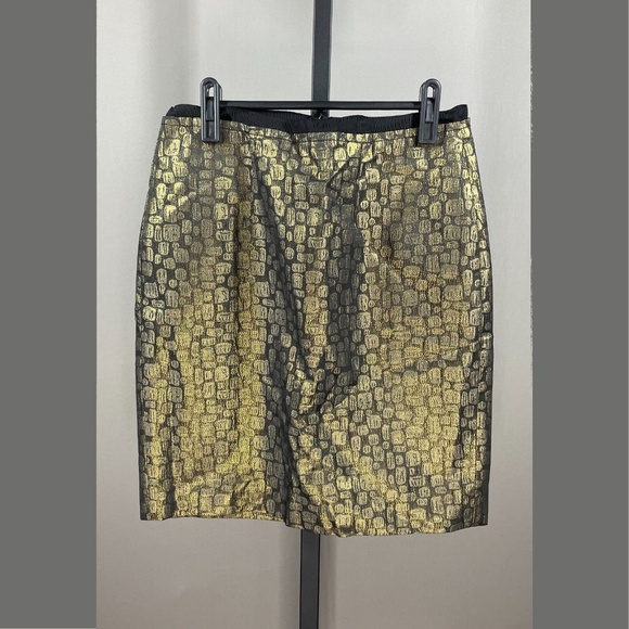 LOFT Dresses & Skirts - NEW Loft Skirt Womens 4 Petite black gold pencil straight classic